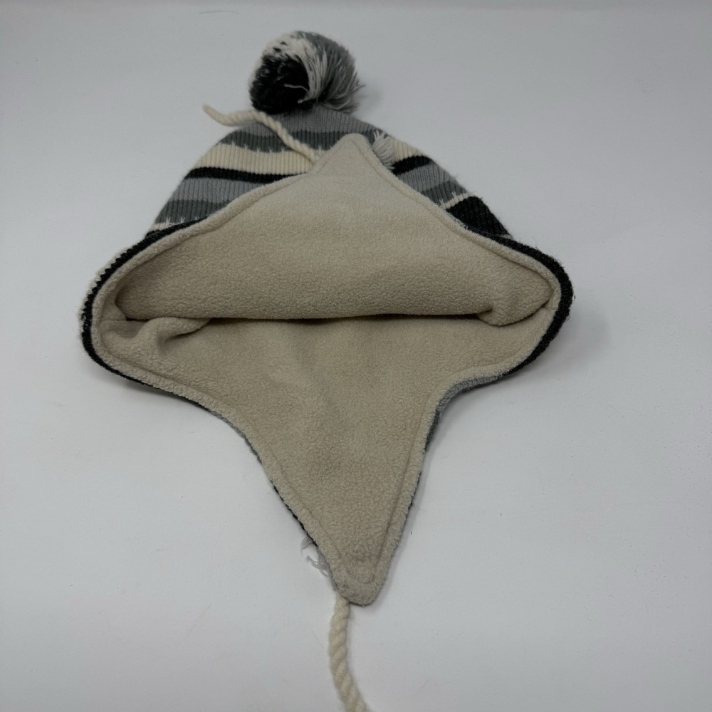 Kangol Stripped Pom Beanie Trapper Hat Held‎ Stitch Snood Ear Flaps Size L/XL - Picture 4 of 11